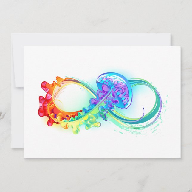 Infinity with Rainbow Jellyfish Invitation (Front)
