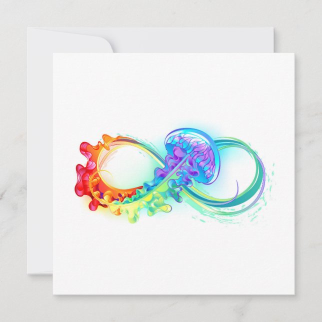 Infinity with Rainbow Jellyfish Invitation (Front)