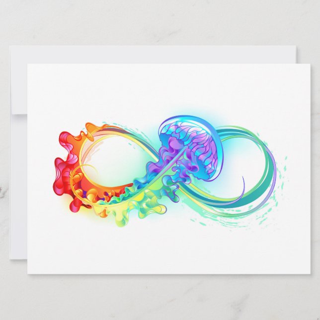 Infinity with Rainbow Jellyfish Invitation (Front)