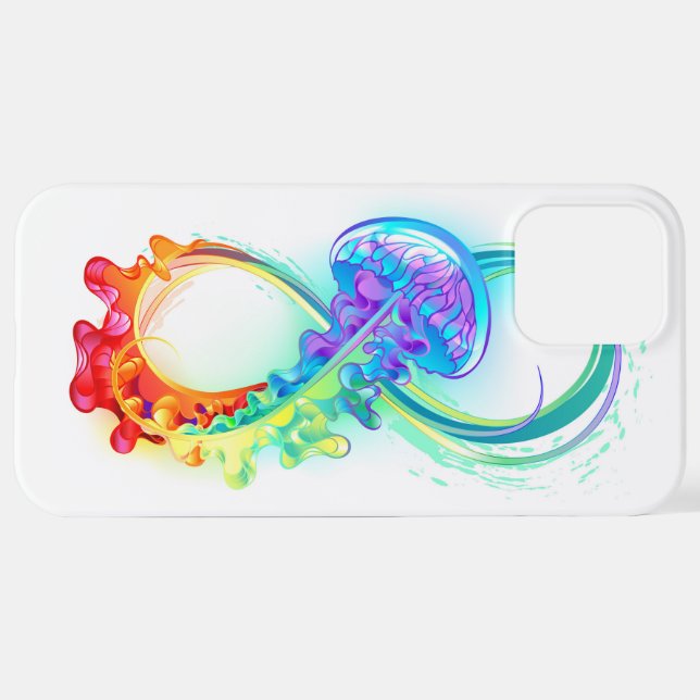 Infinity with Rainbow Jellyfish iPhone Case (Back Horizontal)