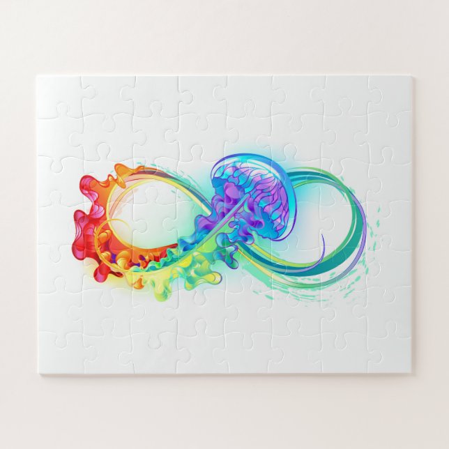 Infinity with Rainbow Jellyfish Jigsaw Puzzle (Horizontal)