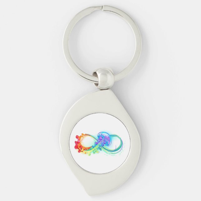 Infinity with Rainbow Jellyfish Key Ring (Front)