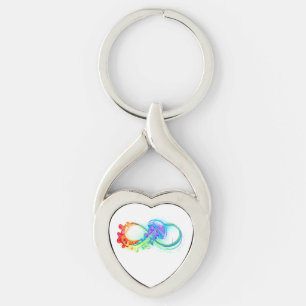 Infinity with Rainbow Jellyfish Key Ring