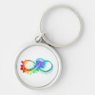 Infinity with Rainbow Jellyfish Key Ring
