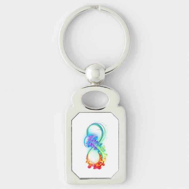 Infinity with Rainbow Jellyfish Key Ring (Front)