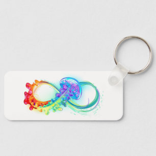 Infinity with Rainbow Jellyfish Key Ring