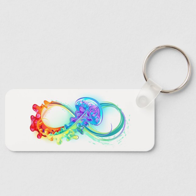 Infinity with Rainbow Jellyfish Key Ring (Front)