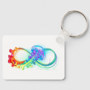 Infinity with Rainbow Jellyfish Key Ring