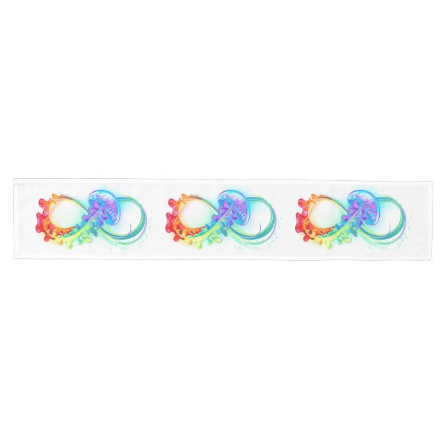 Infinity with Rainbow Jellyfish Medium Table Runner (Horizontal)