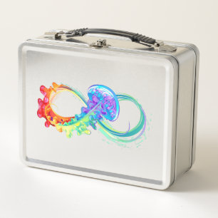 Infinity with Rainbow Jellyfish Metal Lunch Box