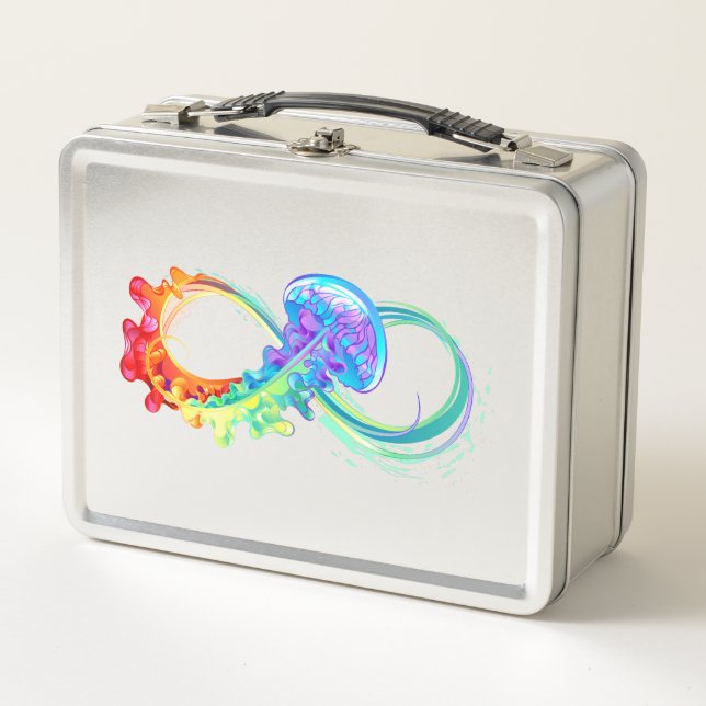 Infinity with Rainbow Jellyfish Metal Lunch Box (Front)