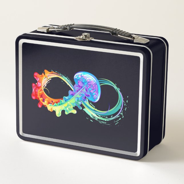 Infinity with Rainbow Jellyfish Metal Lunch Box (Front)