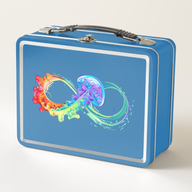 Infinity with Rainbow Jellyfish Metal Lunch Box (Front)