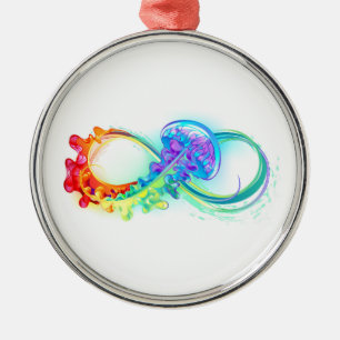 Infinity with Rainbow Jellyfish Metal Tree Decoration