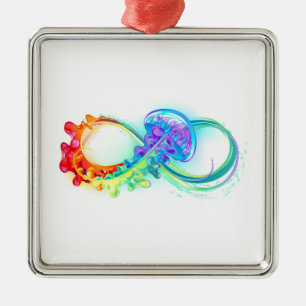 Infinity with Rainbow Jellyfish Metal Tree Decoration
