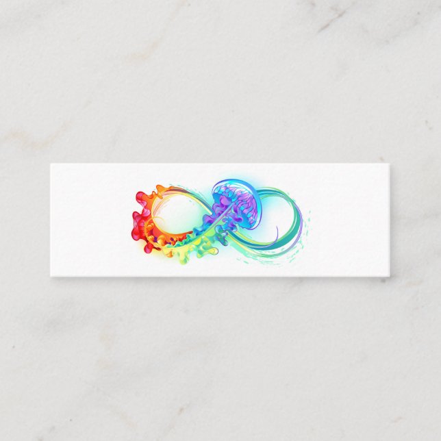 Infinity with Rainbow Jellyfish Mini Business Card (Front)