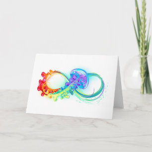 Infinity with Rainbow Jellyfish Note Card