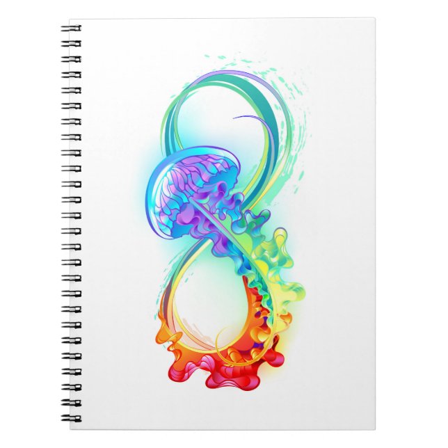 Infinity with Rainbow Jellyfish Notebook (Front)