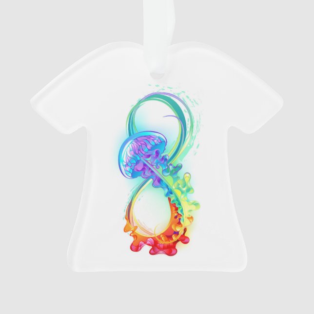 Infinity with Rainbow Jellyfish Ornament (Front)