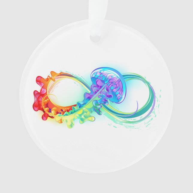 Infinity with Rainbow Jellyfish Ornament (Front)