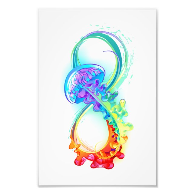 Infinity with Rainbow Jellyfish Photo Print (Front)
