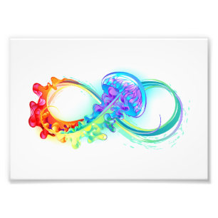 Infinity with Rainbow Jellyfish Photo Print