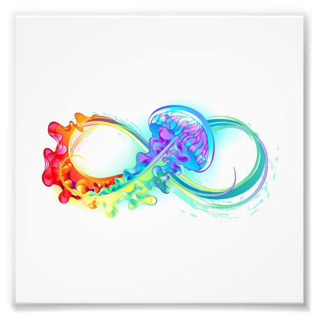 Infinity with Rainbow Jellyfish Photo Print (Front)