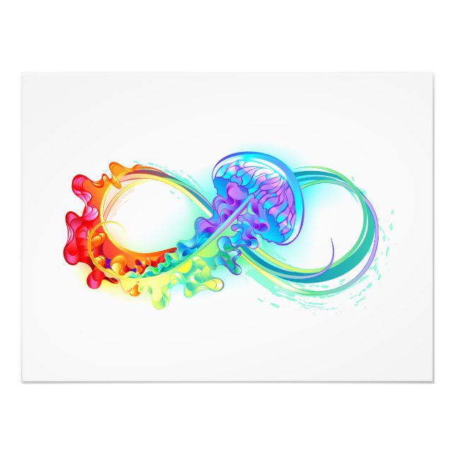 Infinity with Rainbow Jellyfish Photo Print (Front)