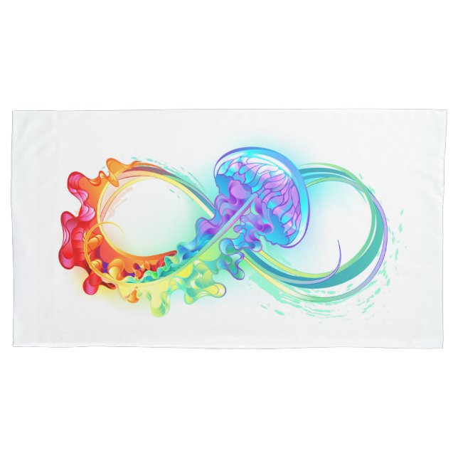 Infinity with Rainbow Jellyfish Pillowcase (Front)