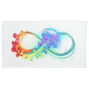 Infinity with Rainbow Jellyfish Pillowcase