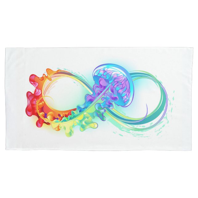 Infinity with Rainbow Jellyfish Pillowcase (Front-Left)