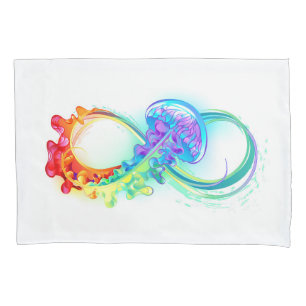 Infinity with Rainbow Jellyfish Pillowcase