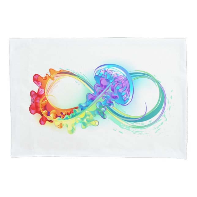 Infinity with Rainbow Jellyfish Pillowcase (Front)