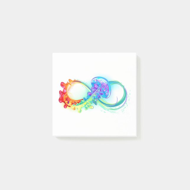 Infinity with Rainbow Jellyfish Post-it Notes (Front)