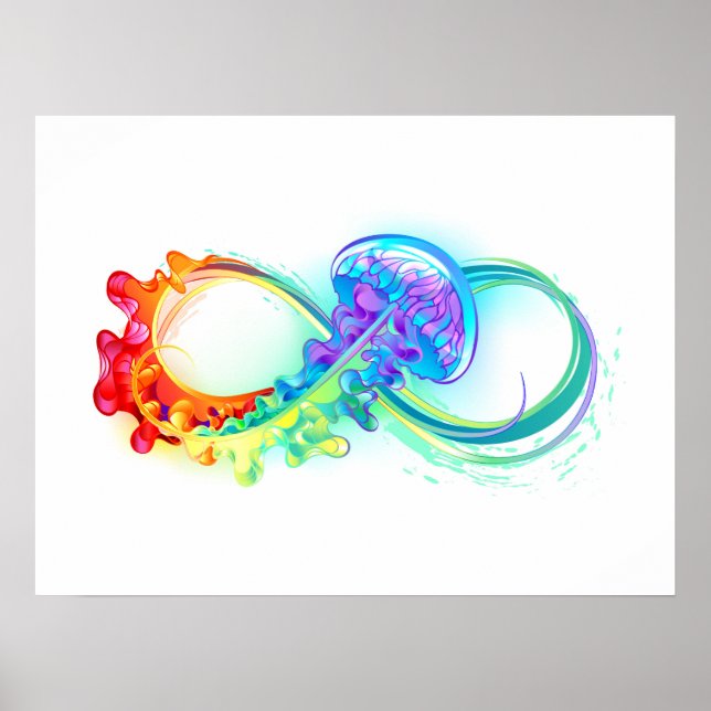 Infinity with Rainbow Jellyfish Poster (Front)
