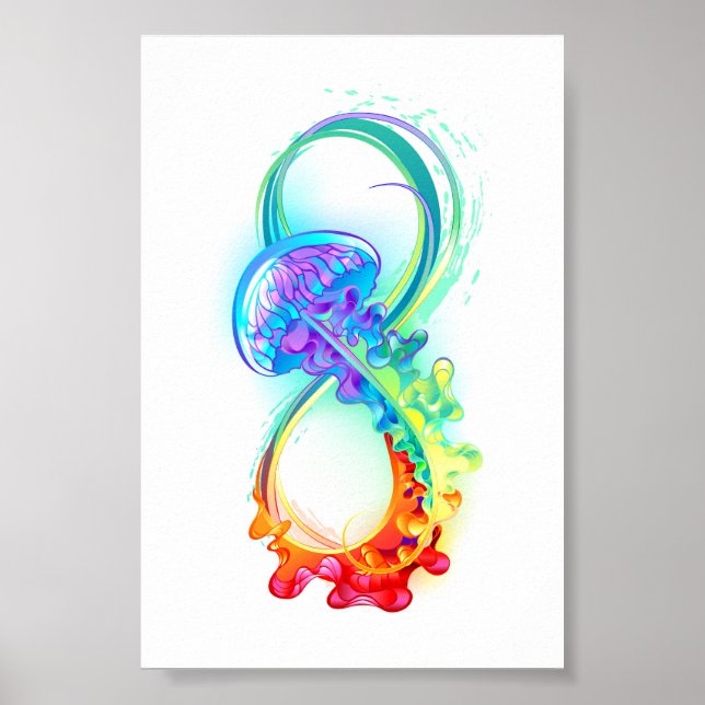 Infinity with Rainbow Jellyfish Poster (Front)
