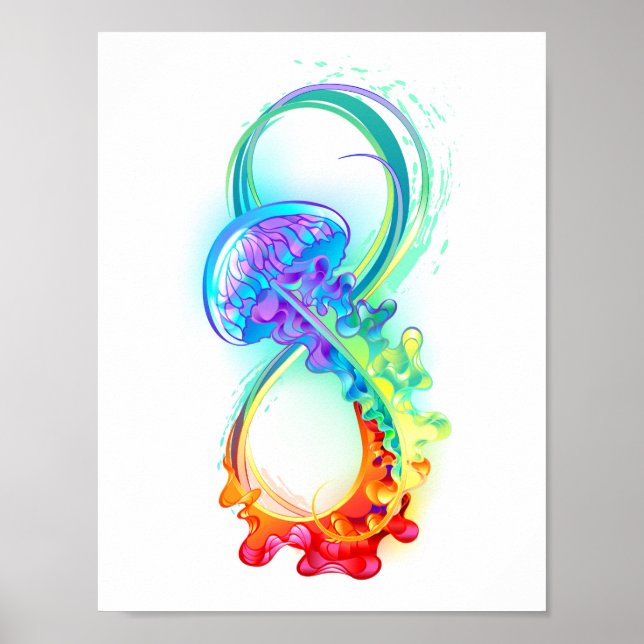 Infinity with Rainbow Jellyfish Poster (Front)