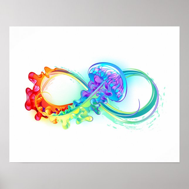 Infinity with Rainbow Jellyfish Poster (Front)