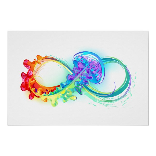 Infinity with Rainbow Jellyfish Poster (Front)