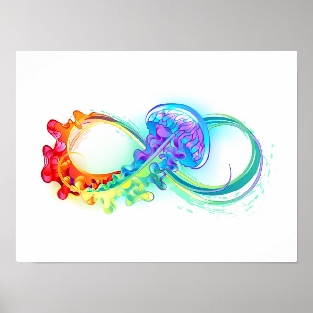 Infinity with Rainbow Jellyfish Poster (Front)