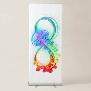 Infinity with Rainbow Jellyfish Retractable Banner