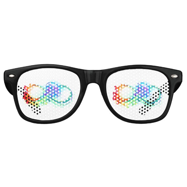 Infinity with Rainbow Jellyfish Retro Sunglasses (Front)