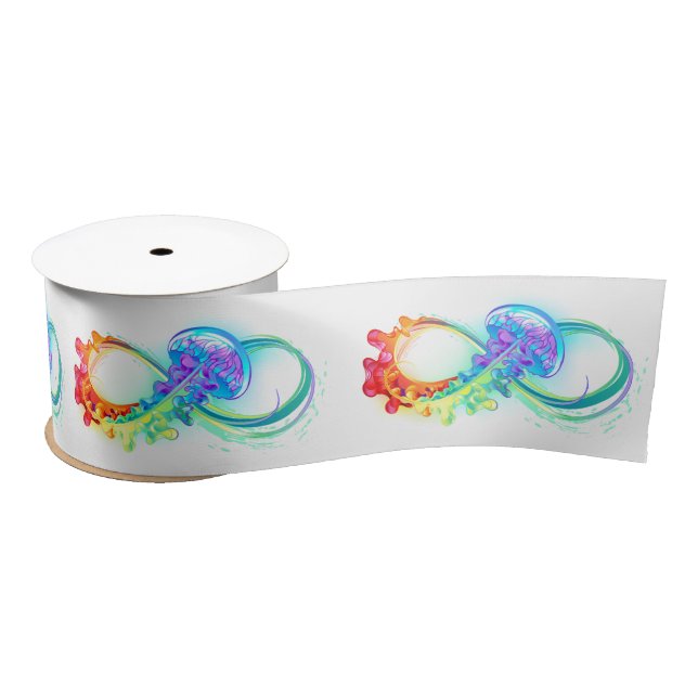 Infinity with Rainbow Jellyfish Satin Ribbon (Spool)