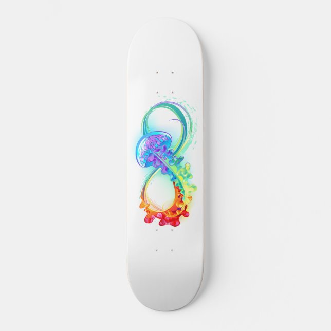 Infinity with Rainbow Jellyfish Skateboard (Front)