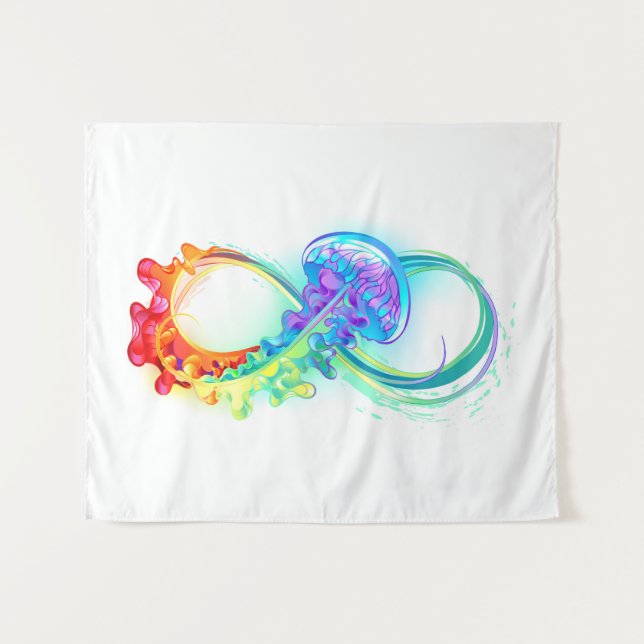 Infinity with Rainbow Jellyfish Tapestry (Front (Horizontal))