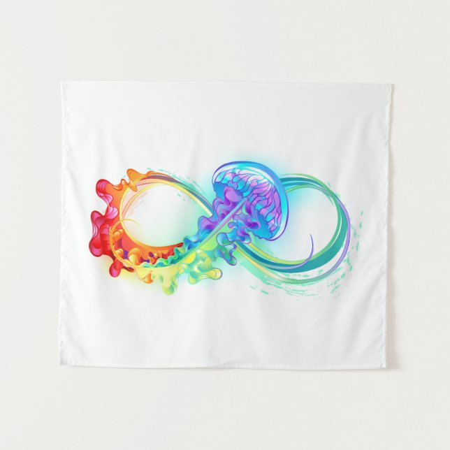Infinity with Rainbow Jellyfish Tapestry (Front (Horizontal))