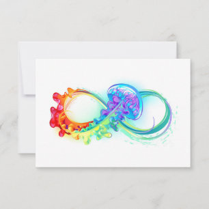 Infinity with Rainbow Jellyfish Thank You Card