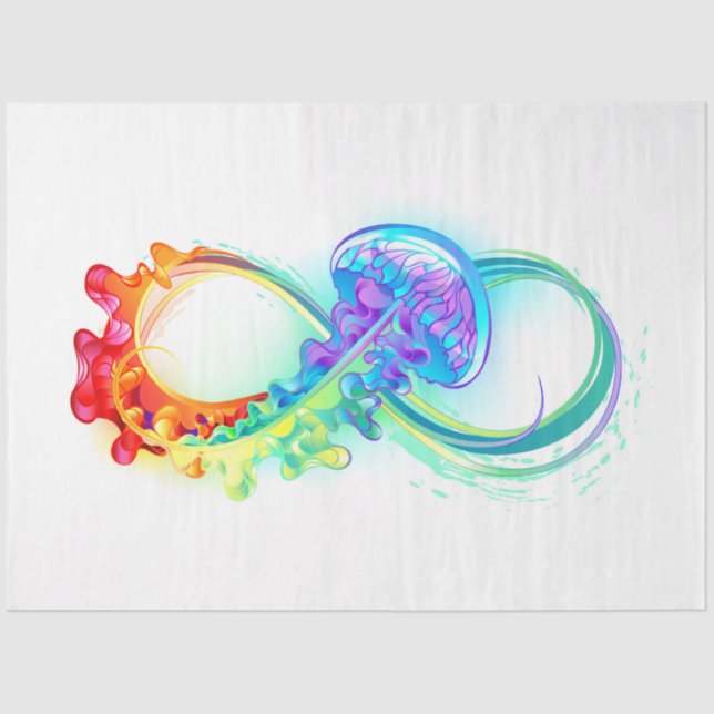 Infinity with Rainbow Jellyfish Tissue Paper (Front)