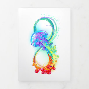 Infinity with Rainbow Jellyfish Tri-Fold Card