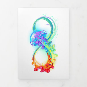 Infinity with Rainbow Jellyfish Tri-Fold Card